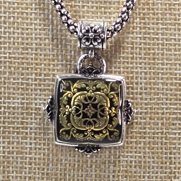 Brighton Necklace Silver Tone & Gold Tone Classic Ferrara Charm Chunky Chain - Picture 8 of 8